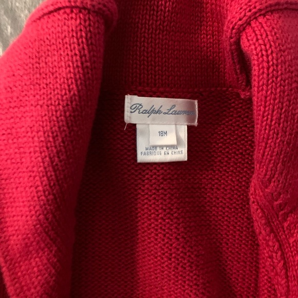 Ralph Lauren Polo baby boys red cardigan 18m - Picture 3 of 3